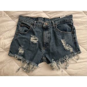 Distressed Wrangler Cut Off Jean Shorts